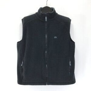 Helly Hansen Full Zip Fleece Vest Men's Large Black Pockets Winter Outdoor Ski